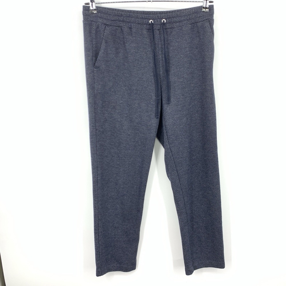 LOFT Ann Taylor Women Size Medium Pants Slim Straight Ankle Blue Printed Pull On